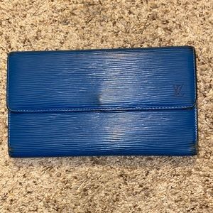 Louis Vuitton Epi Blue Leather Wallet